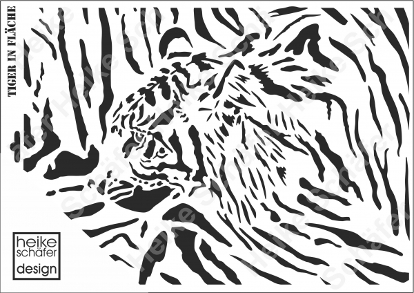 Schablone-Stencil A3 151-0981 Tiger in Fläche